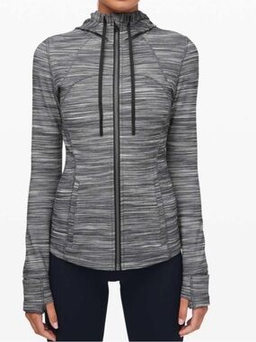 Lululemon Hooded Define Jacket Nulu Heathered Black / White  Size 4